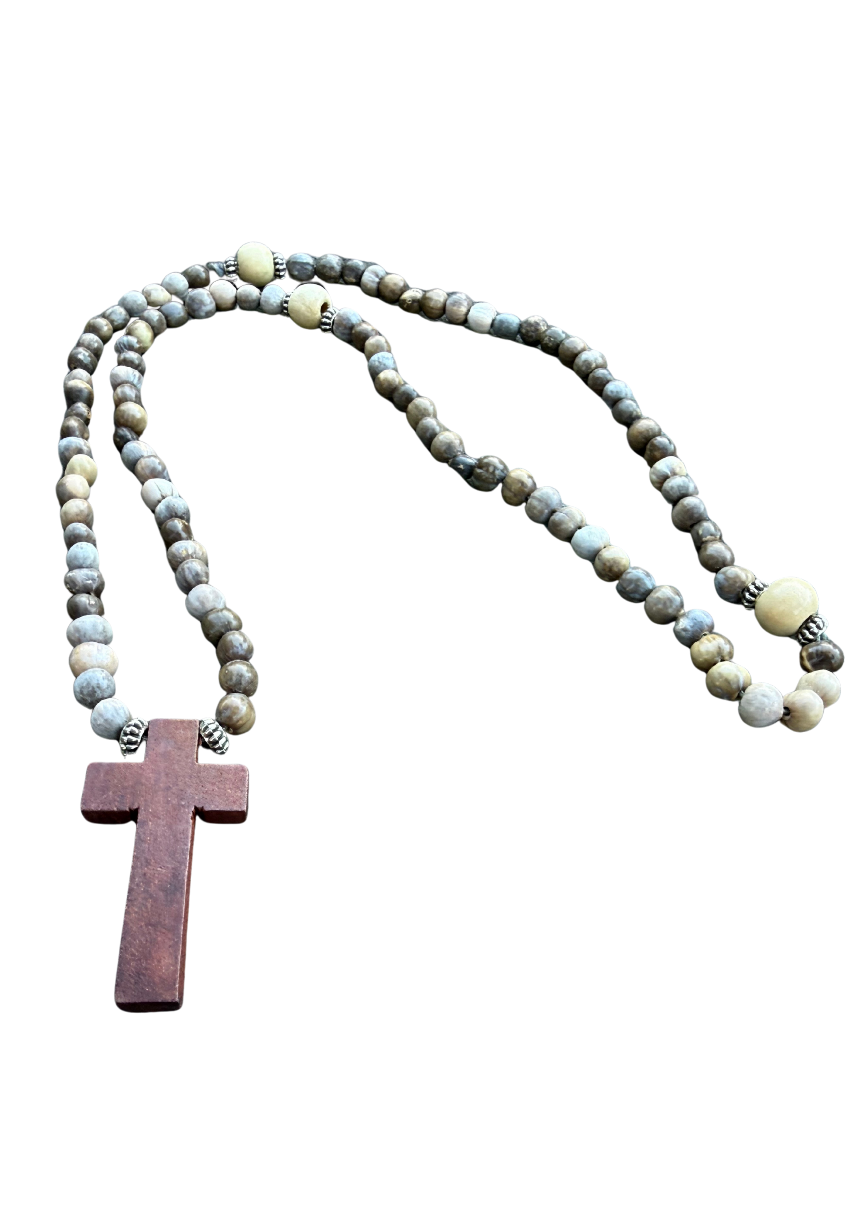 Tears of the Theotokos Cross Prayer Rope – Orthodox Prayer Beads with Wooden Cross