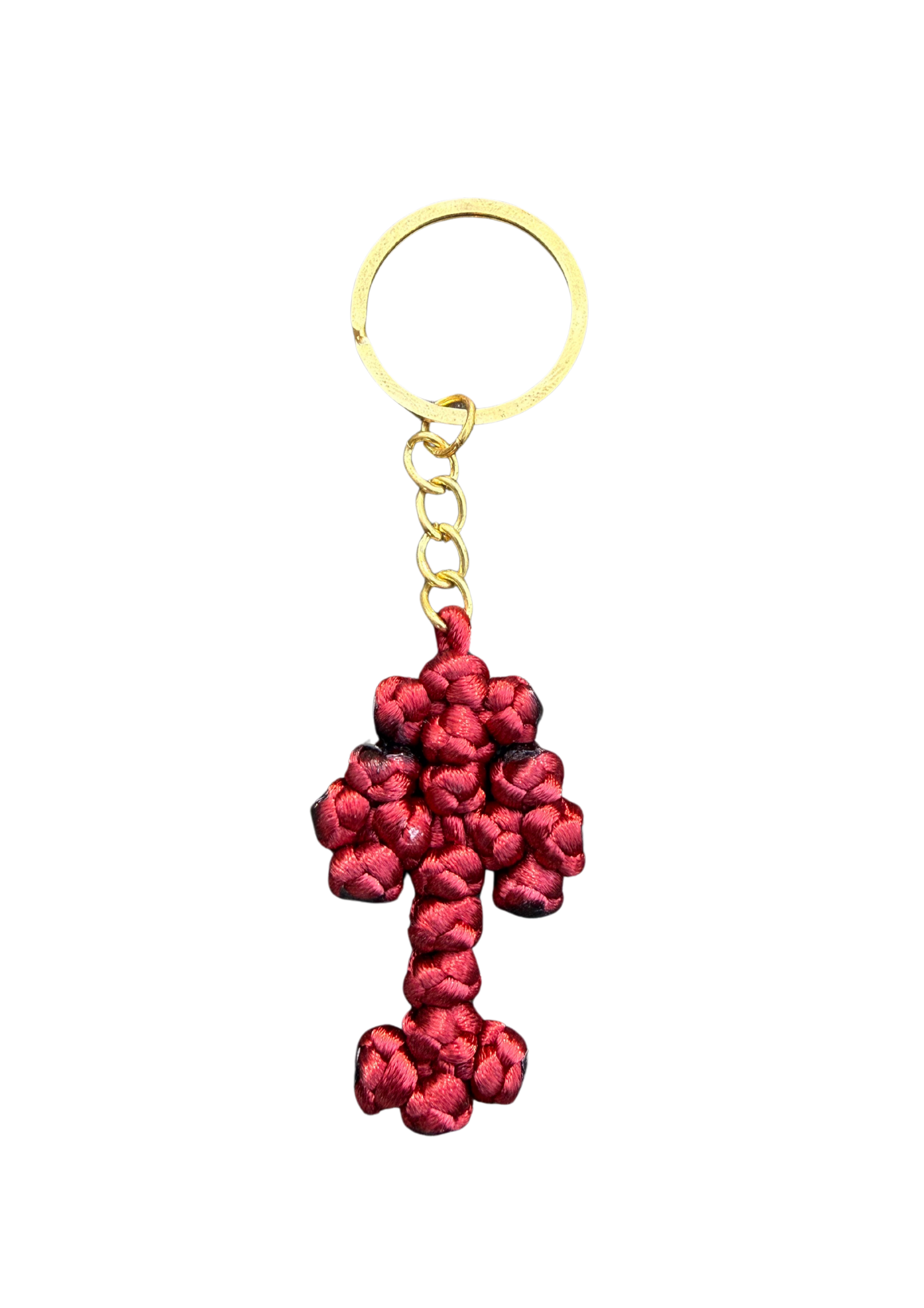 Orthodox Cross Keychain – Handmade Knotted Traditional Cross Key Ring