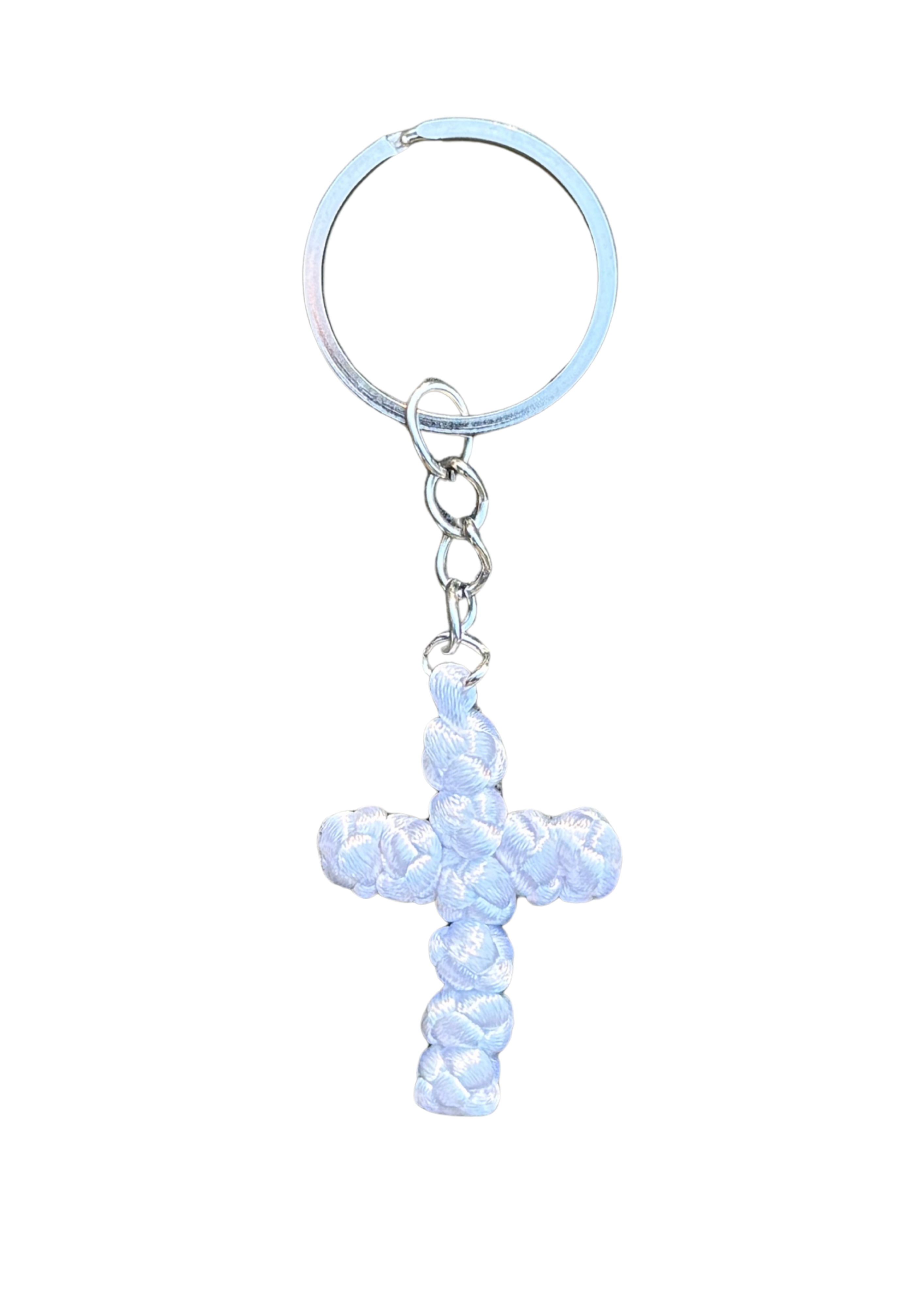 Orthodox Cross Keychain – Handmade Knotted Simple Cross Key Ring